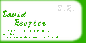 david reszler business card